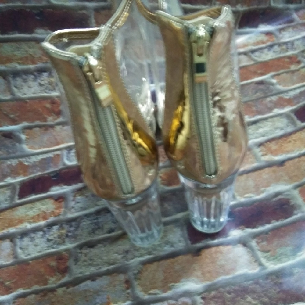Gold Clear Bootie Size 12 - Picture 3 of 5